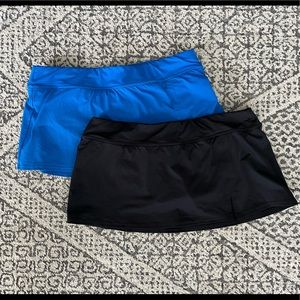 Lands’ End Women’s Swim Skirt (2) - Size 10 in Black & Royal Blue